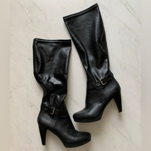 Nine West Navita Black Heel Boots with Buckle